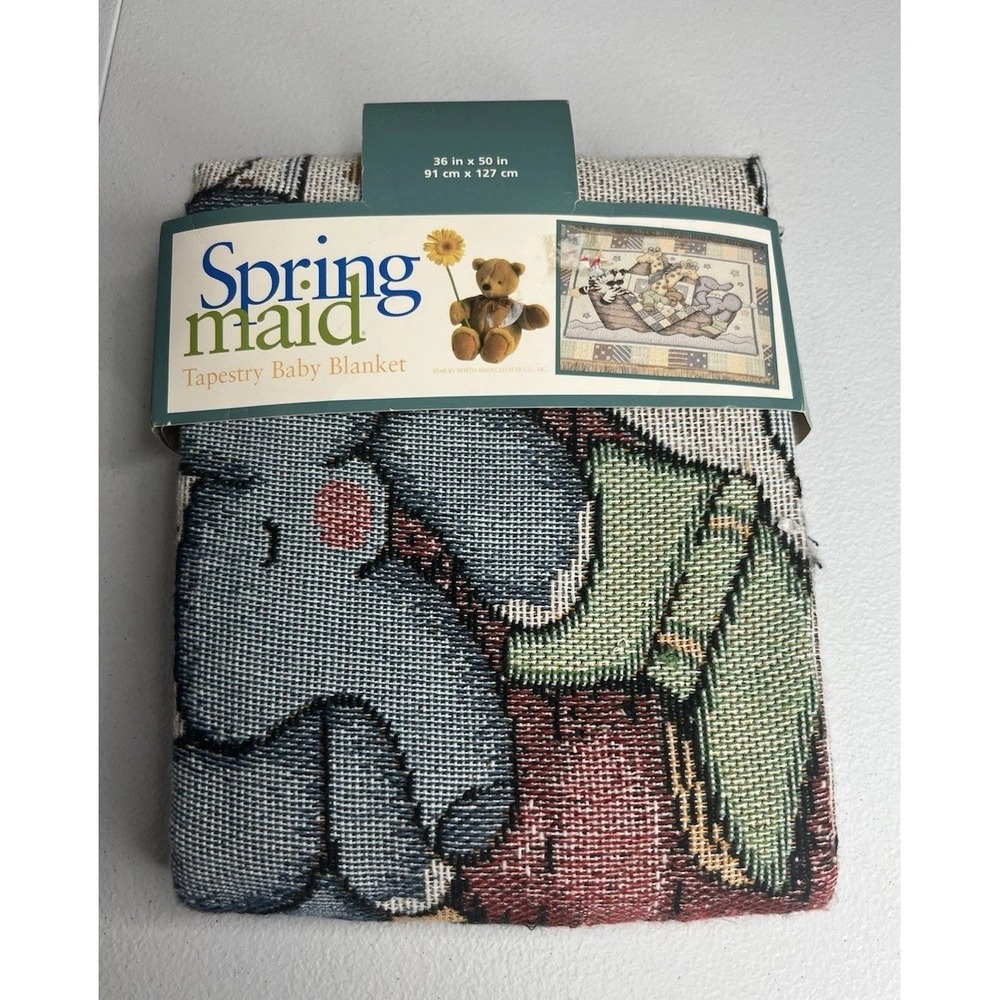 Springmaid Noah's Ark‎ Tapestry Baby Blanket Throw 36 X 50